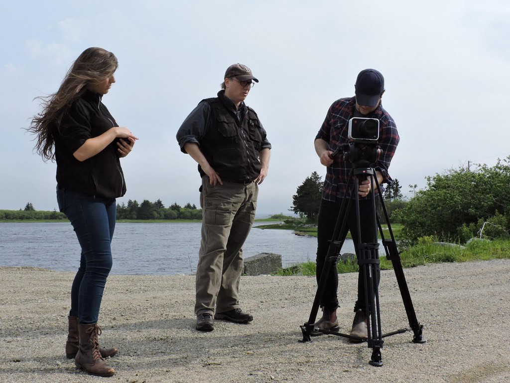 Yours truly (center) filming in Barrington, NS